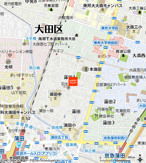 まいばすけっと蒲田1丁目店付近の地図